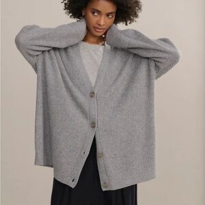 Jenni Kayne Cashmere Cocoon Cardigan in Heather Grey, Size XXS